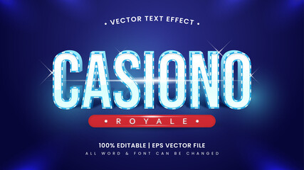 Poster - Casino Royale 3d Text Style Effect. Editable illustrator text style.