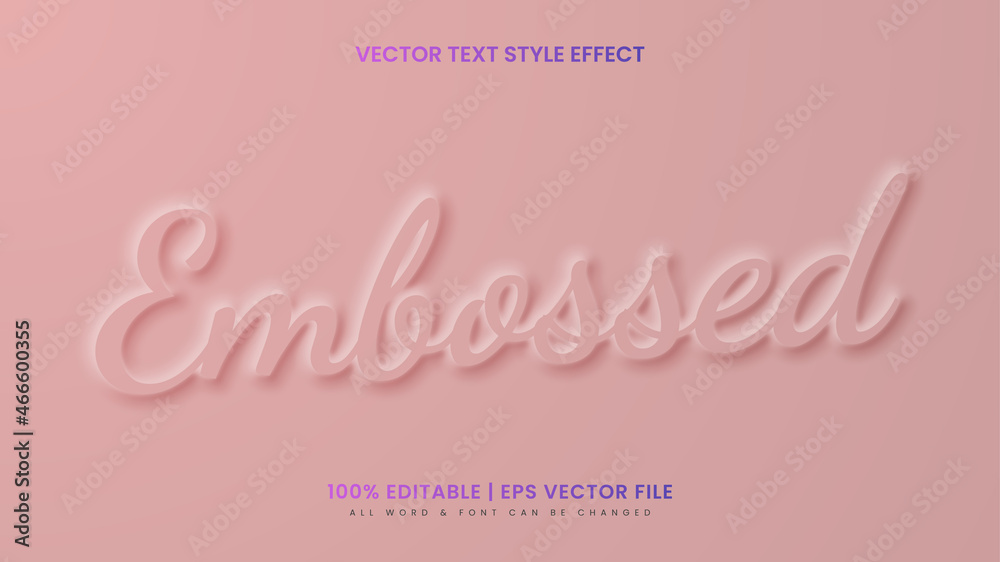 Embossed Glass Morphism 3d Text Style Effect. Editable illustrator text ...