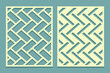 Stencil with herringbone pattern. Laser cutting template for drawing, plaster and painting walls or floors. Set of cliche direct and inverse patterns.