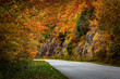 Spectacular fall color borders the parkway in the Blue Ridge Mountains