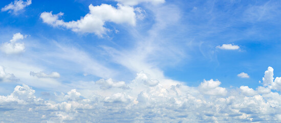 Wall Mural - Panorama fluffy clouds in blue sky