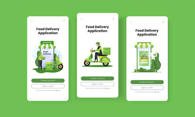 Food order delivery illustration on onboard screen concept