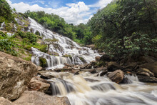 Mae Ya Waterfall, Beautiful Waterfall In Area Doi Inthanon National Park, Chiang Mai