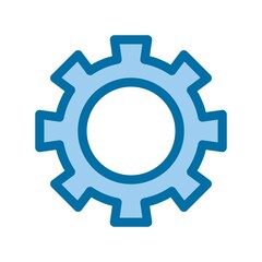 Wall Mural - Gear Filled Blue Vector Icon Design