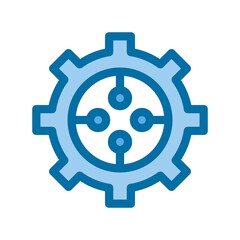 Wall Mural - Gear Filled Blue Vector Icon Design