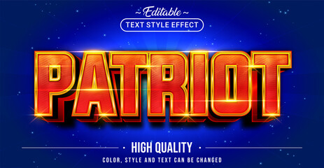 Poster - Editable text style effect - Patriot text style theme.