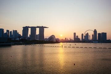 Sticker - Singapore Skyline View at Night