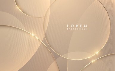 Wall Mural - Abstract golden circle shapes background