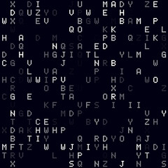 Poster - digital background. white sparse alphabet letters background. small sized seamless pattern. trendy v