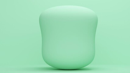 Poster - Abstract mint background with rubber sphere.  Minimal modern seamless motion design. Abstract loop animation