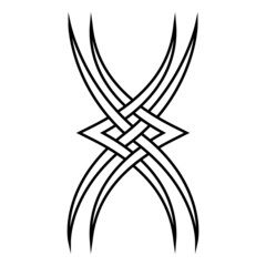 Poster - Tattoo logo intersecting stripes dragon claws, stock illustration