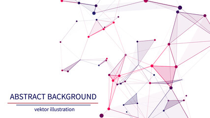 Leinwandbilder - Connection of dots and lines on a white background. Abstract vector illustration.