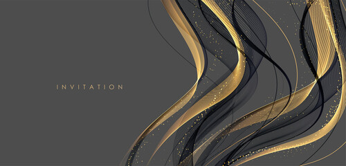 Poster - Vector abstract colorful flowing wave lines. Design element for wedding invitation, greeting card