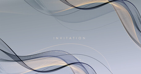 Poster - Vector abstract colorful flowing wave lines. Design element for wedding invitation, greeting card