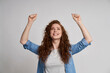 © gpointstudio - Happy woman with victory sign
