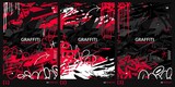 Fototapeta Fototapety dla młodzieży do pokoju - Abstract Dark Black And Red Graffiti Style A4 Poster Vector Illustration Art Template