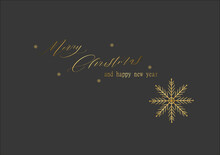 Merry Christmas And Happy New Year Banner Gold