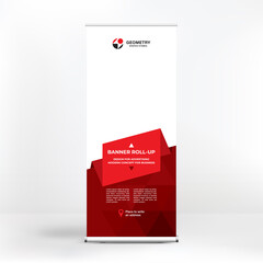 Wall Mural - banner design, roll-up stand for advertising, conferences, seminars, poster template for placing pho