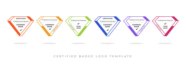 Poster - certified badge logo design diamond shape for company training badge certificates to determine based