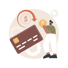 Poster - Chargeback abstract concept vector illustration. Payment dispute, pay back, credit and debit card chargeback, return on bank account, retailer money transfer, retrieval request abstract metaphor.