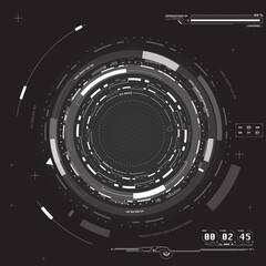 Poster - HUD Futuristic Circle Structor Scifi Element Vector Template.