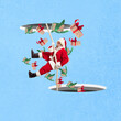 © master1305 - Emotional Santa Claus congratulating with New Year and Christmas 2022, Contemporary art collage