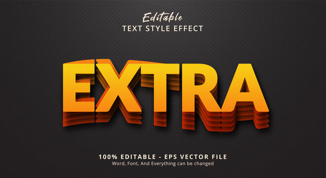 Editable text effect, Extra text on hype layered style effect