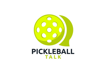 Wall Mural - pickleball talk logo vector graphic for any business especially for sport team, club, association, championsip, tournament, etc.