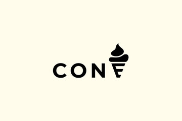 Wall Mural - cone logo vector graphic for any business especially for food and beverage, cafe, shop, etc.