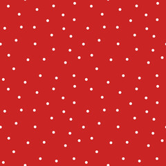 Wall Mural - red christmas dotted pattern with white dots.