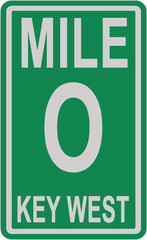 mile 0 sign on the florida scenic highway 1