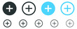 Add, new, plus icon symbol - create icons, more button in filled, thin line, outline and stroke style for apps and website