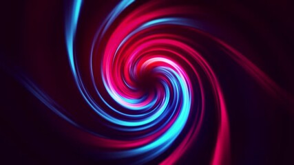 Poster - Dynamic animated colorful vortex, seamless loop. Motion. Top view of bright tornado with glowing curving stripes.