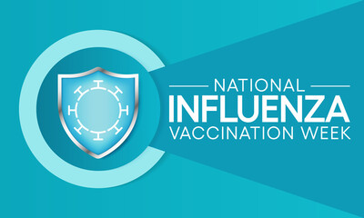 National Influenza Vaccination week (NIVW) is observed every year in December, it is a contagious respiratory illness caused by influenza viruses that infect the nose, throat, and lungs. Vector art