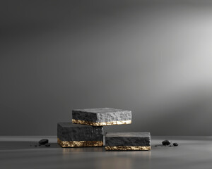 Poster - 3D rendering abstract platform podium product presentation backdrop