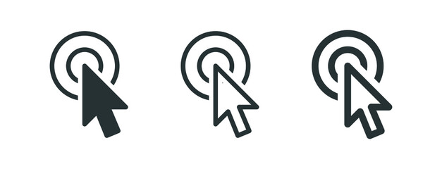 Poster - mouse click cursor icon, computer clicking arrow - Mouse arrow pointer icon symbol
