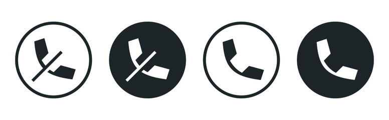 Aufkleber - phone call icon, no call symbol - no telephone calls cellphone, Forbidden Call with contact icon - Contact us telephone icon symbol