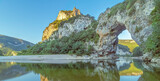 Vue de Vallon Pont d'Arc, site touristique en Ardèche, Sud de la France.