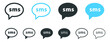 sms icon in speech bubble, text message symbol, Short Message Service, message send icon