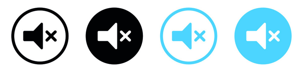 Aufkleber - mute icon, no sound symbol volume speaker off icons - silent icon symbol