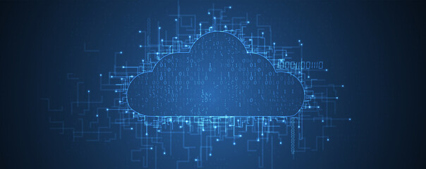 Cloud technology. Integrated digital web concept background