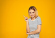 © SHOTPRIME STUDIO - beautiful woman in striped t-shirt emotions studio fun