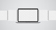 © Aozora - Laptop mockup with blank wireframing pages. Concept for showcasing web design projects. Vector illustration