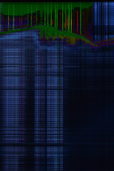 Aufkleber - dark abstract digital background: damaged screen matrix with interference of monitor and camera matrices