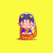 © izham - Cute female Indian People ready to pray Icon Concept Isolated Premium Vector