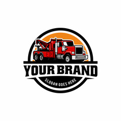 Sticker - tow truck - towing truck - service truck logo isolated vector