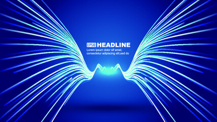 Poster - The background of the sense of force of Internet technology with light collision moving towards each other