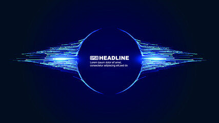 Poster - high speed emitting emitting line network technology poster background