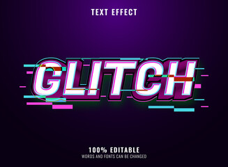 modern purple blue glitch text effect
