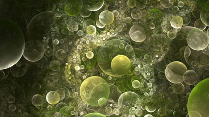 Poster - Colorful bubbles in the water drink, a lot of gas oxygen bubbles in soda. Transparent abstract design background